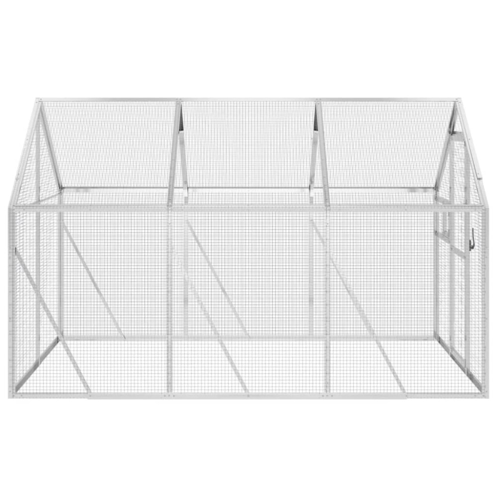 Produktbild för Fågelvoljär silver 1,79x3x1,85 m aluminium