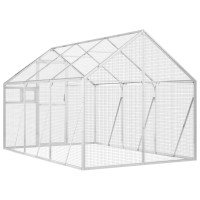 Produktbild för Fågelvoljär silver 1,79x3x1,85 m aluminium