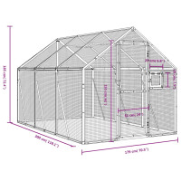 Produktbild för Fågelvoljär silver 1,79x3x1,85 m aluminium