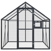 Produktbild för Fågelvoljär antracit 1,79x2x1,85 m aluminium