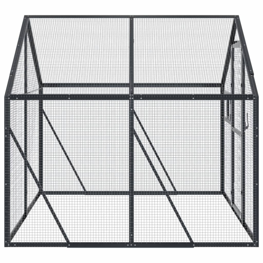 Produktbild för Fågelvoljär antracit 1,79x2x1,85 m aluminium