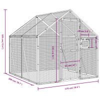 Produktbild för Fågelvoljär antracit 1,79x2x1,85 m aluminium