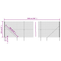 Produktbild för Stängsel med markspett antracit 2,2x25 m