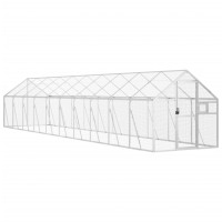 Produktbild för Fågelvoljär silver 1,79x10x1,85 m aluminium