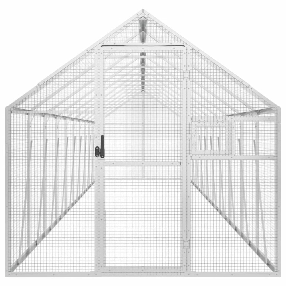 Produktbild för Fågelvoljär silver 1,79x10x1,85 m aluminium