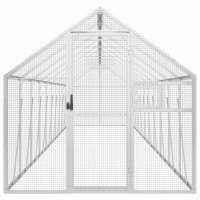 Produktbild för Fågelvoljär silver 1,79x10x1,85 m aluminium