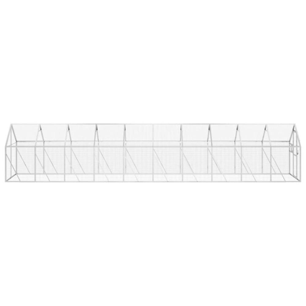 Produktbild för Fågelvoljär silver 1,79x10x1,85 m aluminium