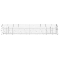 Produktbild för Fågelvoljär silver 1,79x10x1,85 m aluminium