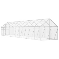 Produktbild för Fågelvoljär silver 1,79x10x1,85 m aluminium