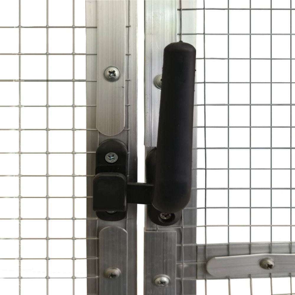 Produktbild för Fågelvoljär silver 1,79x10x1,85 m aluminium