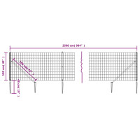 Produktbild för Stängsel med markspett antracit 1x25 m