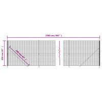 Produktbild för Stängsel med stolpsko antracit 2,2x25 m