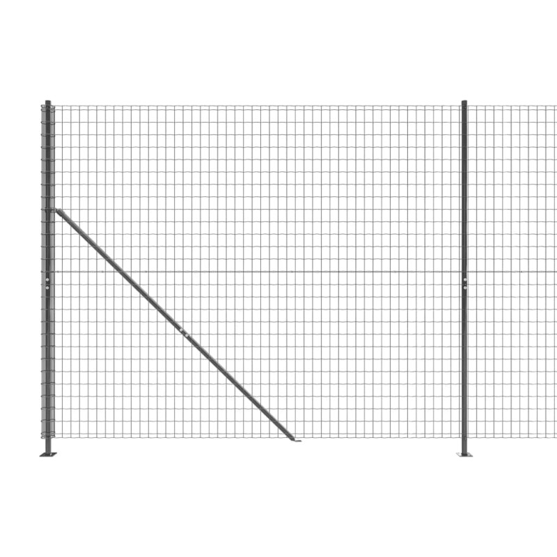 Produktbild för Stängsel med stolpsko antracit 1,4x25 m