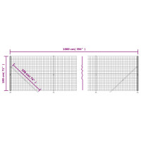 Produktbild för Stängsel med stolpsko antracit 1,8x10 m