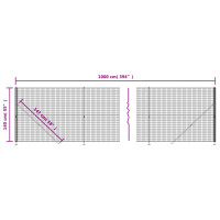 Produktbild för Stängsel med stolpsko antracit 1,4x10 m