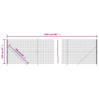 Produktbild för Stängsel med stolpsko antracit 2,2x25 m
