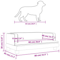 Produktbild för Hundbädd svart 80x45x30 cm sammet