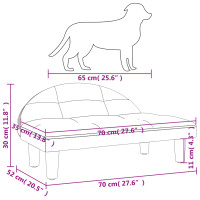 Produktbild för Hundbädd ljusgrå 70x52x30 cm tyg