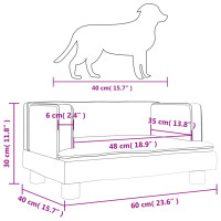Produktbild för Hundbädd ljusgrå 60x40x30 cm sammet