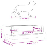 Produktbild för Hundbädd mörkgrå 80x45x30 cm sammet