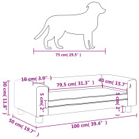 Produktbild för Hundbädd med förlängning ljusgrå 100x50x30 cm sammet