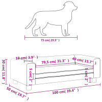 Produktbild för Hundbädd med förlängning mörkgrå 100x50x30 cm sammet