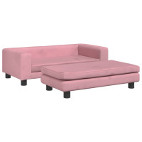 Produktbild för Hundbädd med förlängning rosa 100x50x30 cm sammet