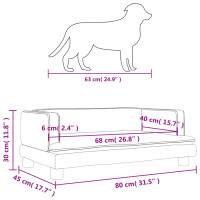 Produktbild för Hundbädd ljusgrå 80x45x30 cm sammet