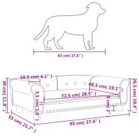 Produktbild för Hundbädd gräddvit 95x55x30 cm sammet