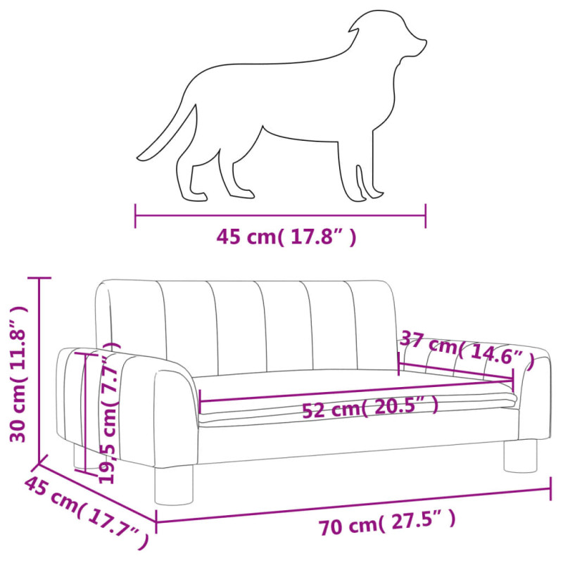 Produktbild för Hundbädd gräddvit 70x45x30 cm tyg