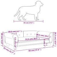 Miniatyr av produktbild för Hundbädd mörkgrå 95x55x30 cm sammet