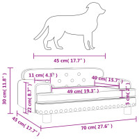 Produktbild för Hundbädd svart 70x45x30 cm sammet