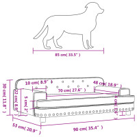 Produktbild för Hundbädd svart 90x53x30 cm konstläder