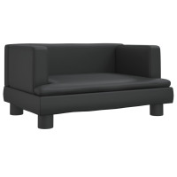 Produktbild för Hundbädd svart 60x40x30 cm konstläder