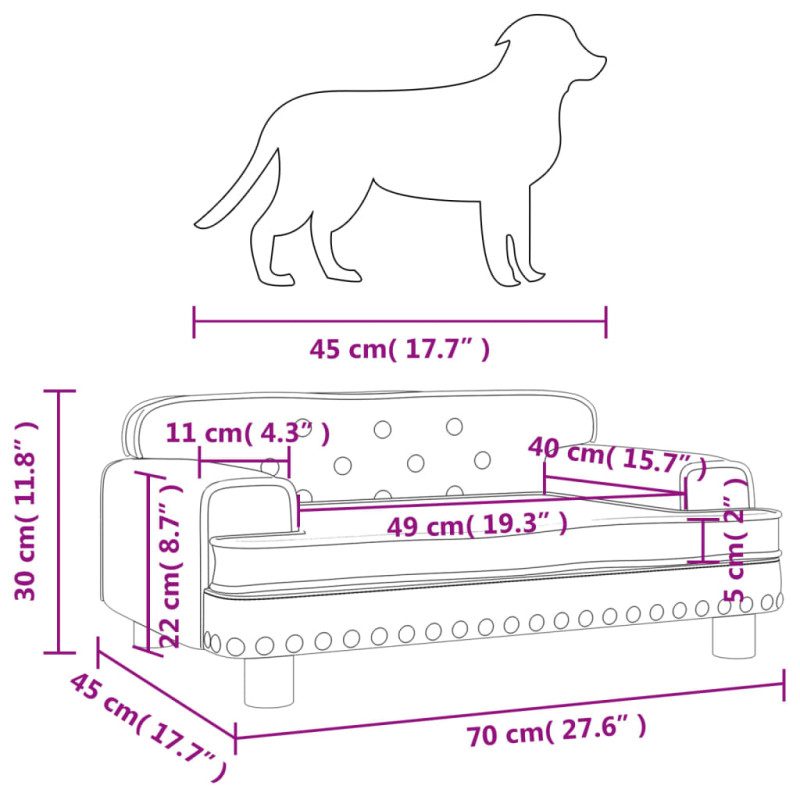 Produktbild för Hundbädd cappuccino 70x45x30 cm konstläder