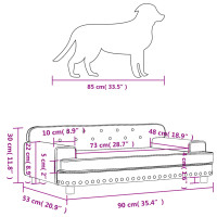 Produktbild för Hundbädd ljusgrå 90x53x30 cm sammet