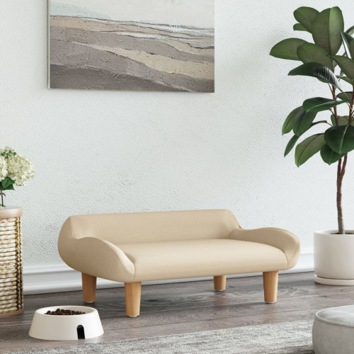 vidaXL Hundbädd gräddvit 70x40x24 cm tyg
