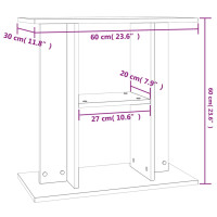 Produktbild för Akvariebänk rökfärgad ek 60x30x60 cm konstruerat trä