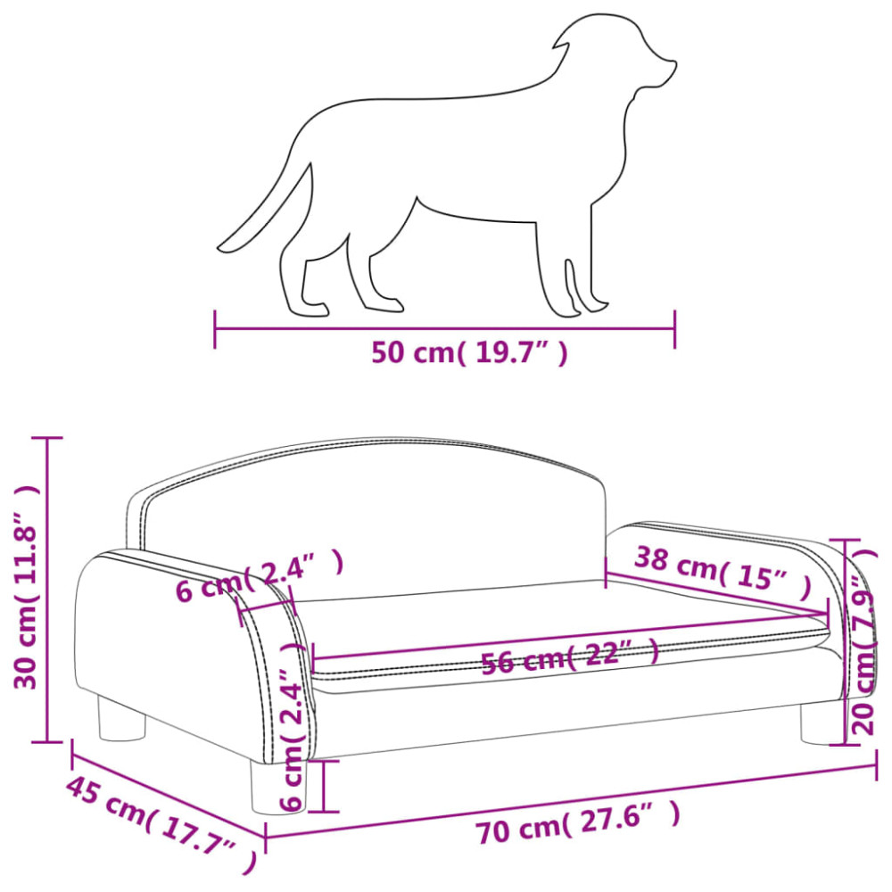 Produktbild för Hundbädd svart 70x45x30 cm konstläder
