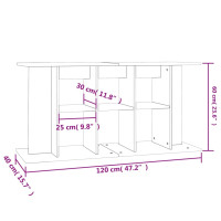 Produktbild för Akvariebänk grå sonoma 120x40x60 cm konstruerat trä