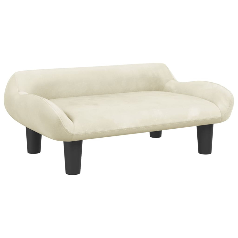 Produktbild för Hundbädd gräddvit 70x40x24 cm sammet