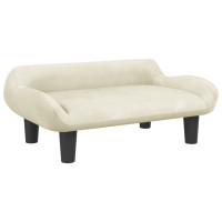 Produktbild för Hundbädd gräddvit 70x40x24 cm sammet