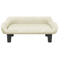 Produktbild för Hundbädd gräddvit 70x40x24 cm sammet