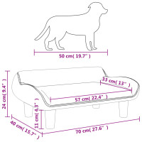 Produktbild för Hundbädd gräddvit 70x40x24 cm sammet