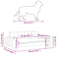 Produktbild för Hundbädd grå 90x53x30 cm konstläder