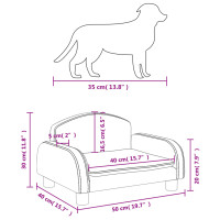 Produktbild för Hundbädd gräddvit 50x40x30 cm konstläder