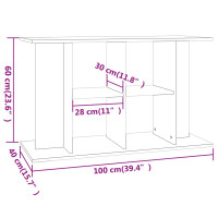 Produktbild för Akvariebänk vit 100x40x60 cm konstruerat trä