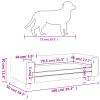 Produktbild för Hundbädd med förlängning gräddvit 100x50x30 cm konstläder