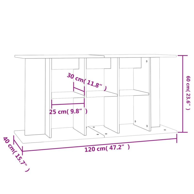 Produktbild för Akvariebänk betonggrå 120x40x60 cm konstruerat trä