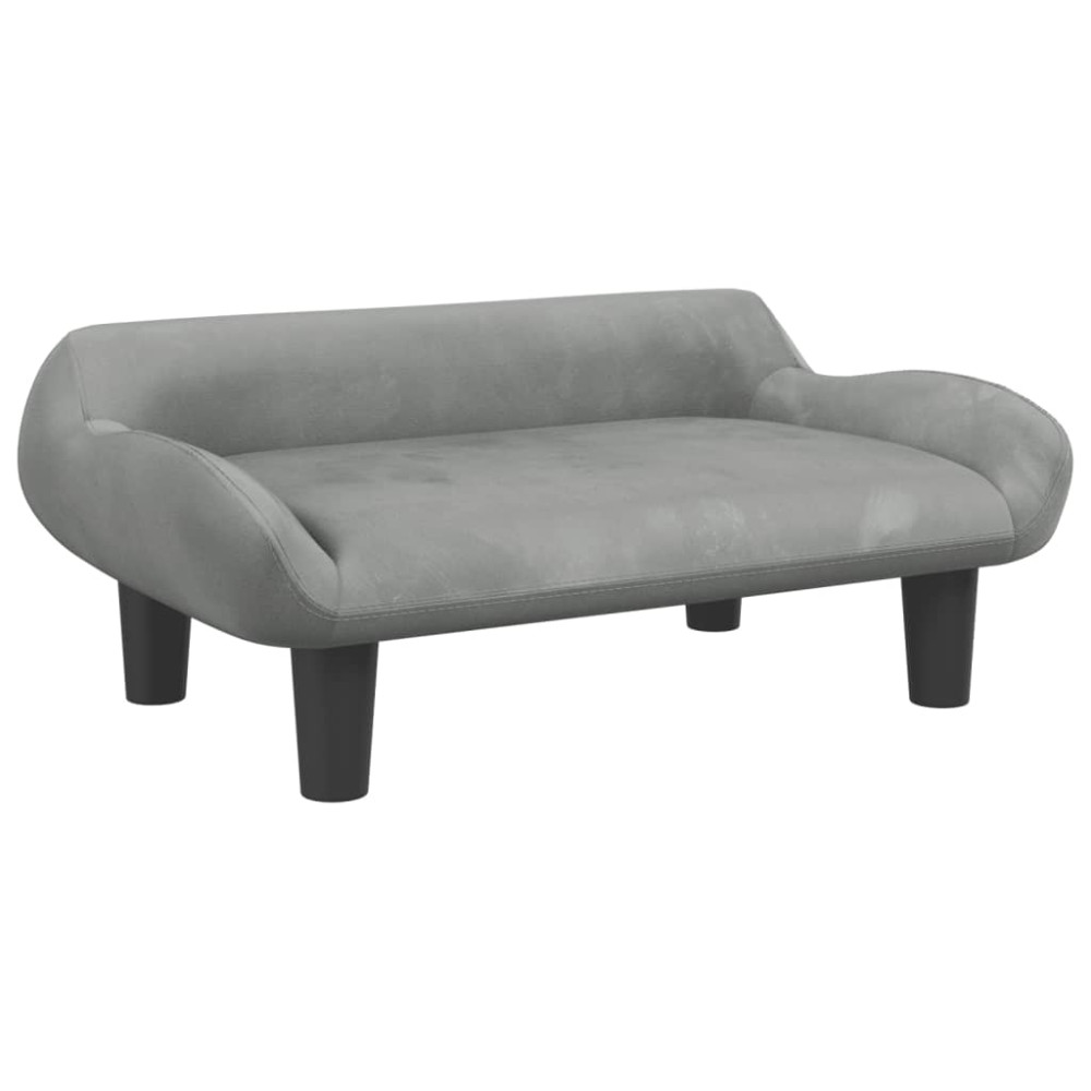 Produktbild för Hundbädd ljusgrå 70x40x24 cm sammet